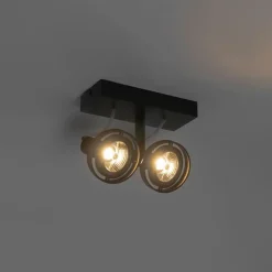 QAZQA Deckenstrahler|Aufbaustrahler*Modernes Spotschwarz 2-Licht - Master 70