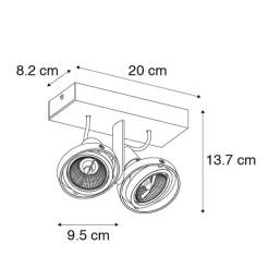 QAZQA Deckenstrahler|Aufbaustrahler*Modernes Spotschwarz 2-Licht - Master 70