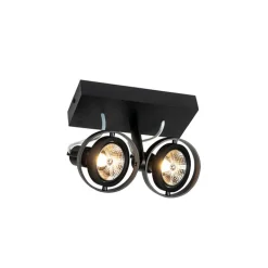 QAZQA Deckenstrahler|Aufbaustrahler*Modernes Spotschwarz 2-Licht - Master 70