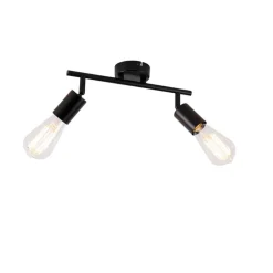 QAZQA Deckenstrahler|Aufbaustrahler*Modernes Spotschwarz 2-Licht verstellbar - Facil