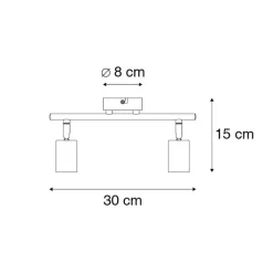 QAZQA Deckenstrahler|Aufbaustrahler*Modernes Spotschwarz 2-Licht verstellbar - Facil