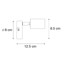 QAZQA Wandstrahler|Deckenstrahler*Modernes Spotschwarz verstellbar - Facil