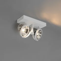 QAZQA Deckenstrahler|Aufbaustrahler*Modernes Spotweiß 2-Licht - Master 111