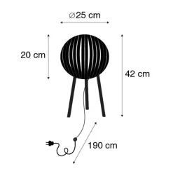 QAZQA Tischlampen|Esszimmerlampen*Modernes Tischlampen-Stativ schwarz - Zoë