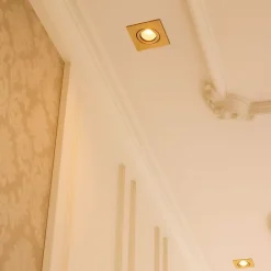 QAZQA Gartenbeleuchtung|Badezimmerlampen*Modernes versenktes Spotgold IP44 - Xena Square