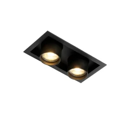 QAZQA Schlafzimmerlampen|Küchenlampen*Modernes versenktes Spotschwarz verstellbar 2-Licht - Dach