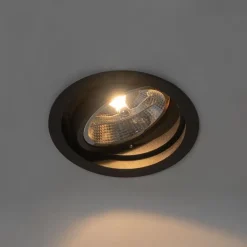 QAZQA Schlafzimmerlampen|Küchenlampen*Modernes versenktes Spotschwarz verstellbar - Chuck 111