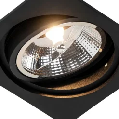 QAZQA Einbaustrahler|Wohnzimmerlampen*Modernes versenktes Spotschwarz verstellbar - Chuck 111