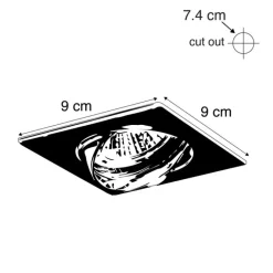 QAZQA Einbaustrahler|Wohnzimmerlampen*Modernes verstellbares Spot-Chrom-Kippset von 10 - Edu