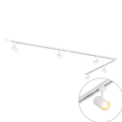 QAZQA Schlafzimmerlampen|Küchenlampen*Modernes weißes Schienensystem mit 5 Spots 1-phasig - Jeana