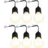 Diverse Pendelleuchten|Wohnzimmerlampen*Moving Set mit 6 Moving Fittings schwarz inkl. A60 Lichtquellen - Move