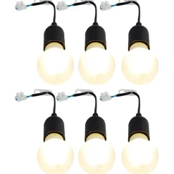 Diverse Pendelleuchten|Wohnzimmerlampen*Moving Set mit 6 Moving Fittings schwarz inkl. A60 Lichtquellen - Move