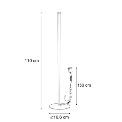 Trio Leuchten Led-Tischleuchten|Tischlampen*Neon Tischleuchte schwarz inkl. dimmbarem RGB-LED - Tijs
