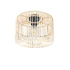 QAZQA Deckenleuchten|Wohnzimmerlampen*Orientale Deckenleuchte Schwarz mit Rattan - Maud
