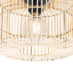 QAZQA Deckenleuchten|Wohnzimmerlampen*Orientale Deckenleuchte Schwarz mit Rattan - Maud