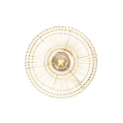 QAZQA Deckenleuchten|Wohnzimmerlampen*Orientale Deckenleuchte Schwarz mit Rattan - Maud