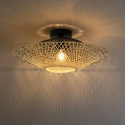 QAZQA Gartenbeleuchtung|Deckenleuchten Außen*Orientalische Außendeckenleuchte Bambus 50 cm IP44 - Rina