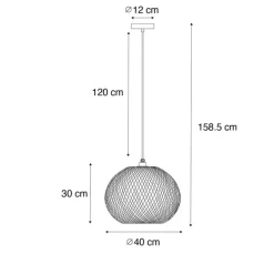 QAZQA Gartenbeleuchtung|Pendelleuchten Außen*Orientalische Außenhängelampe aus Bambus IP44 - Rafael
