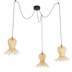 QAZQA Gartenbeleuchtung|Pendelleuchten Außen*Orientalische Außenhängelampe Bambus 3-flammig IP44 - Carlos