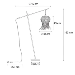 QAZQA Gartenbeleuchtung|Stehlampen Außen*Orientalische Außenstehleuchte aus Bambus IP44 - Carlos