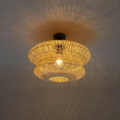 QAZQA Deckenleuchten|Wohnzimmerlampen*Orientalische Bambus Deckenleuchte - Ostrava Double