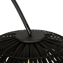 QAZQA Bogenlampen|Stehlampen*Orientalische Bogenlampe mit schwarzem Bambusschirm - Pua