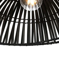 QAZQA Bogenlampen|Stehlampen*Orientalische Bogenlampe mit schwarzem Bambusschirm - Pua