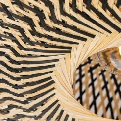 Kinder QAZQA Kinderzimmerlampen|Deckenleuchten*Orientalische Deckenlampe schwarzer Bambus 50 cm - Ostrava