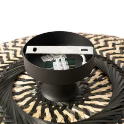 Kinder QAZQA Kinderzimmerlampen|Deckenleuchten*Orientalische Deckenlampe schwarzer Bambus 50 cm - Ostrava