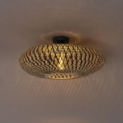 Kinder QAZQA Kinderzimmerlampen|Deckenleuchten*Orientalische Deckenlampe schwarzer Bambus 50 cm - Ostrava