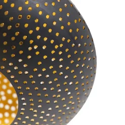 QAZQA Schlafzimmerlampen|Esszimmerlampen*Orientalische Deckenlampe schwarz mit Gold 25 cm - Radiance