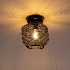 QAZQA Deckenleuchten|Wohnzimmerlampen*Orientalische Deckenlampe schwarz - Nidum Bene