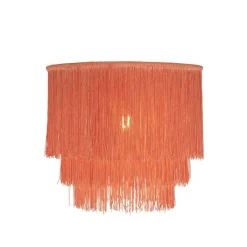 QAZQA Deckenleuchten|Wohnzimmerlampen*Orientalische Deckenlampe goldrosa Schirm mit Fransen - Franxa