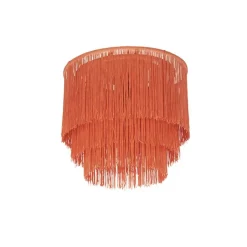 QAZQA Deckenleuchten|Wohnzimmerlampen*Orientalische Deckenlampe goldrosa Schirm mit Fransen - Franxa