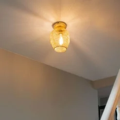 QAZQA Deckenleuchten|Wohnzimmerlampen*Orientalische Deckenlampe Gold - Nidum Bene