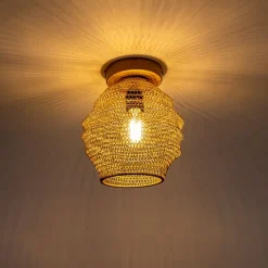 QAZQA Deckenleuchten|Wohnzimmerlampen*Orientalische Deckenlampe Gold - Nidum Bene
