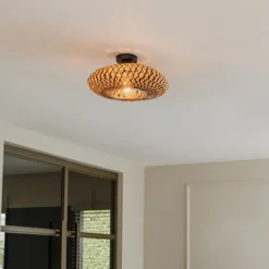 Kinder QAZQA Kinderzimmerlampen|Deckenleuchten*Orientalische Deckenlampe schwarzer Bambus 40 cm - Ostrava