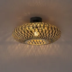 Kinder QAZQA Kinderzimmerlampen|Deckenleuchten*Orientalische Deckenlampe schwarzer Bambus 40 cm - Ostrava