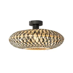 Kinder QAZQA Kinderzimmerlampen|Deckenleuchten*Orientalische Deckenlampe schwarzer Bambus 40 cm - Ostrava