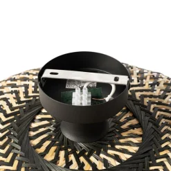 Kinder QAZQA Kinderzimmerlampen|Deckenleuchten*Orientalische Deckenlampe schwarzer Bambus 40 cm - Ostrava