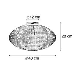 QAZQA Deckenleuchten|Wohnzimmerlampen*Orientalische Deckenlampe schwarz mit Gold 40 cm - Radiance