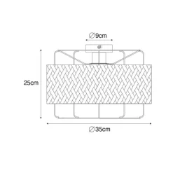 Kinder QAZQA Kinderzimmerlampen|Deckenleuchten*Orientalische Deckenlampe schwarz mit Bambus - Irena