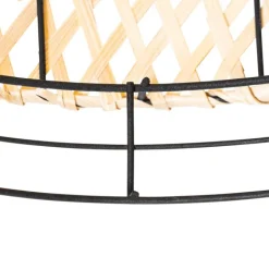 Kinder QAZQA Kinderzimmerlampen|Deckenleuchten*Orientalische Deckenlampe schwarz mit Bambus - Irena