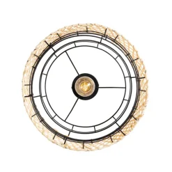 Kinder QAZQA Kinderzimmerlampen|Deckenleuchten*Orientalische Deckenlampe schwarz mit Bambus - Irena