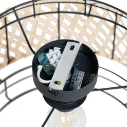 Kinder QAZQA Kinderzimmerlampen|Deckenleuchten*Orientalische Deckenlampe schwarz mit Bambus - Irena