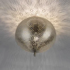 QAZQA Schlafzimmerlampen|Wohnzimmerlampen*Orientalische Deckenleuchte Stahl mit Lichteffekt - Sinbad