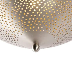 QAZQA Schlafzimmerlampen|Wohnzimmerlampen*Orientalische Deckenleuchte Stahl mit Lichteffekt - Sinbad