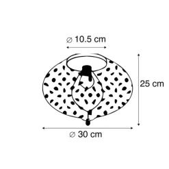 QAZQA Schlafzimmerlampen|Wohnzimmerlampen*Orientalische Deckenleuchte Stahl mit Lichteffekt - Sinbad