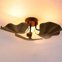 QAZQA Küchenlampen|Deckenleuchten*Orientalische Deckenleuchte aus Messing mit schwarzem 3-Licht - Louka