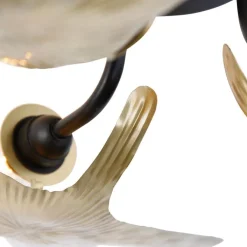 QAZQA Küchenlampen|Deckenleuchten*Orientalische Deckenleuchte aus Messing mit schwarzem 3-Licht - Louka